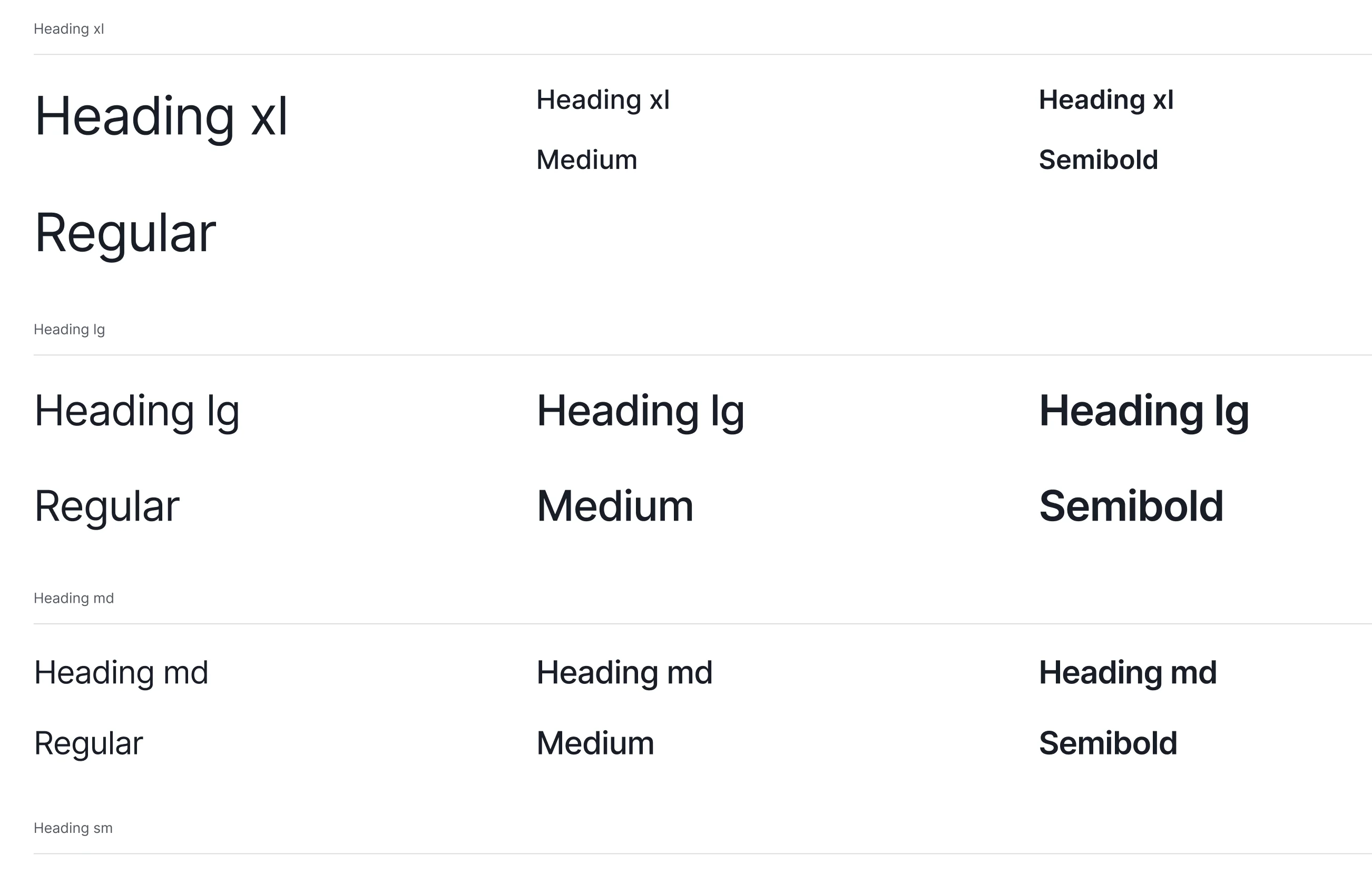 Stelloa design system — typography scale